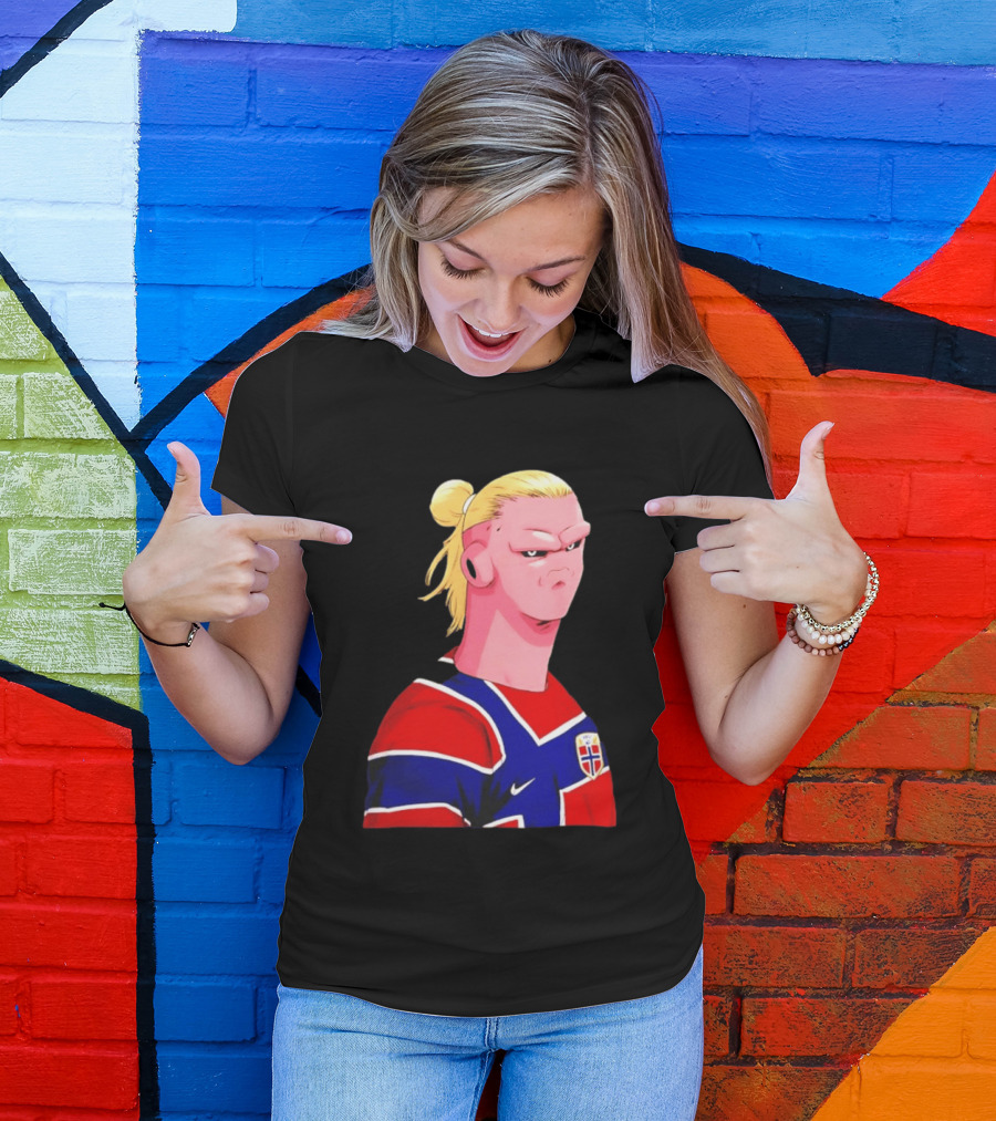 Erling Haaland Cartoon Norway National Football Team Norge T-Shirt