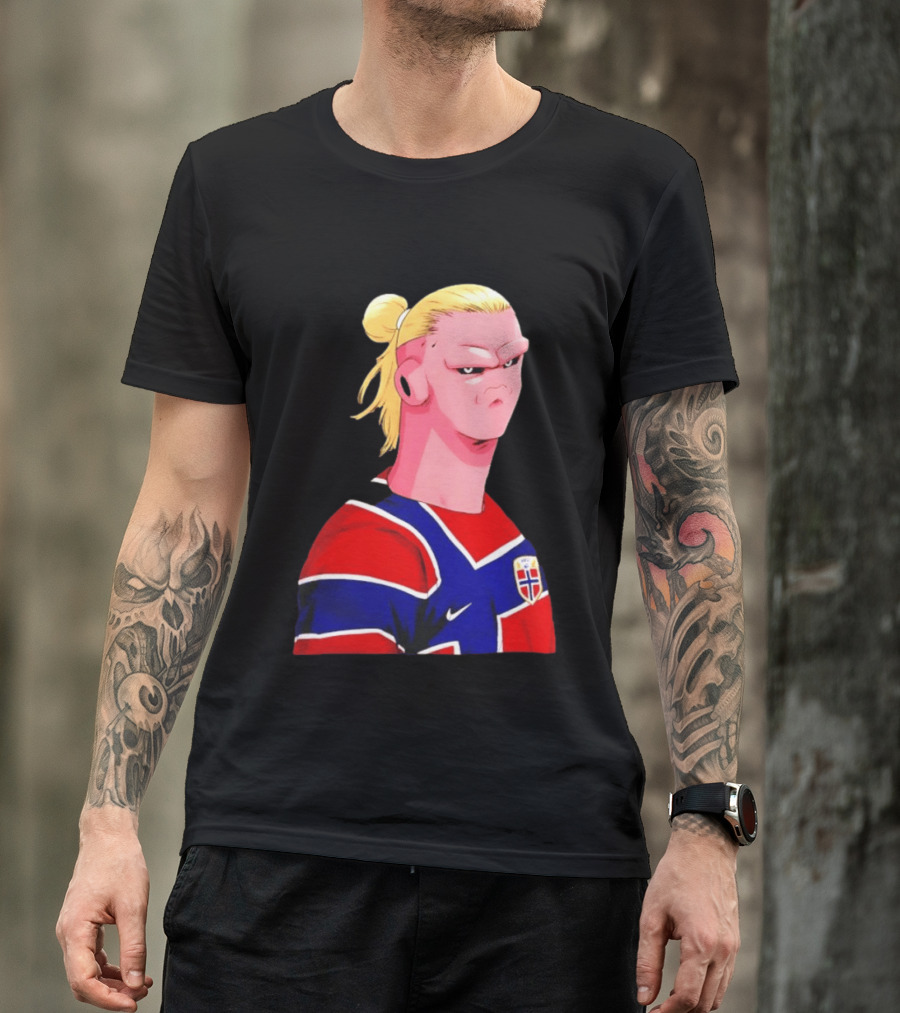 Erling Haaland Cartoon Norway National Football Team Norge T-Shirt