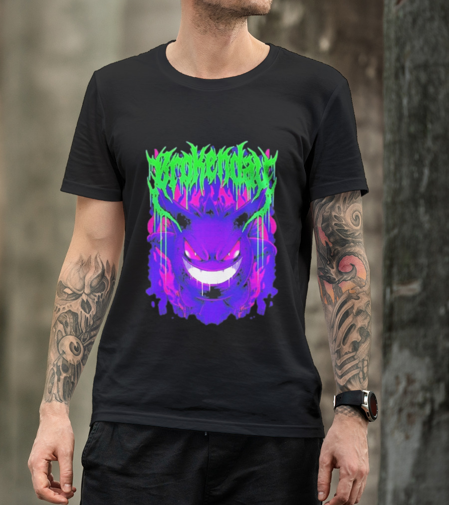 Brokenday Gengar Shadow Ball Bootleg Purple Neon T-Shirt