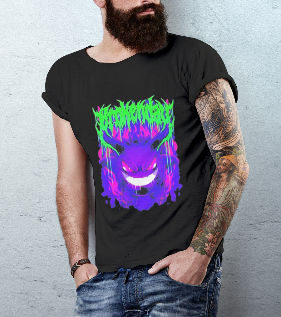Brokenday Gengar Shadow Ball Bootleg Purple Neon T-Shirt