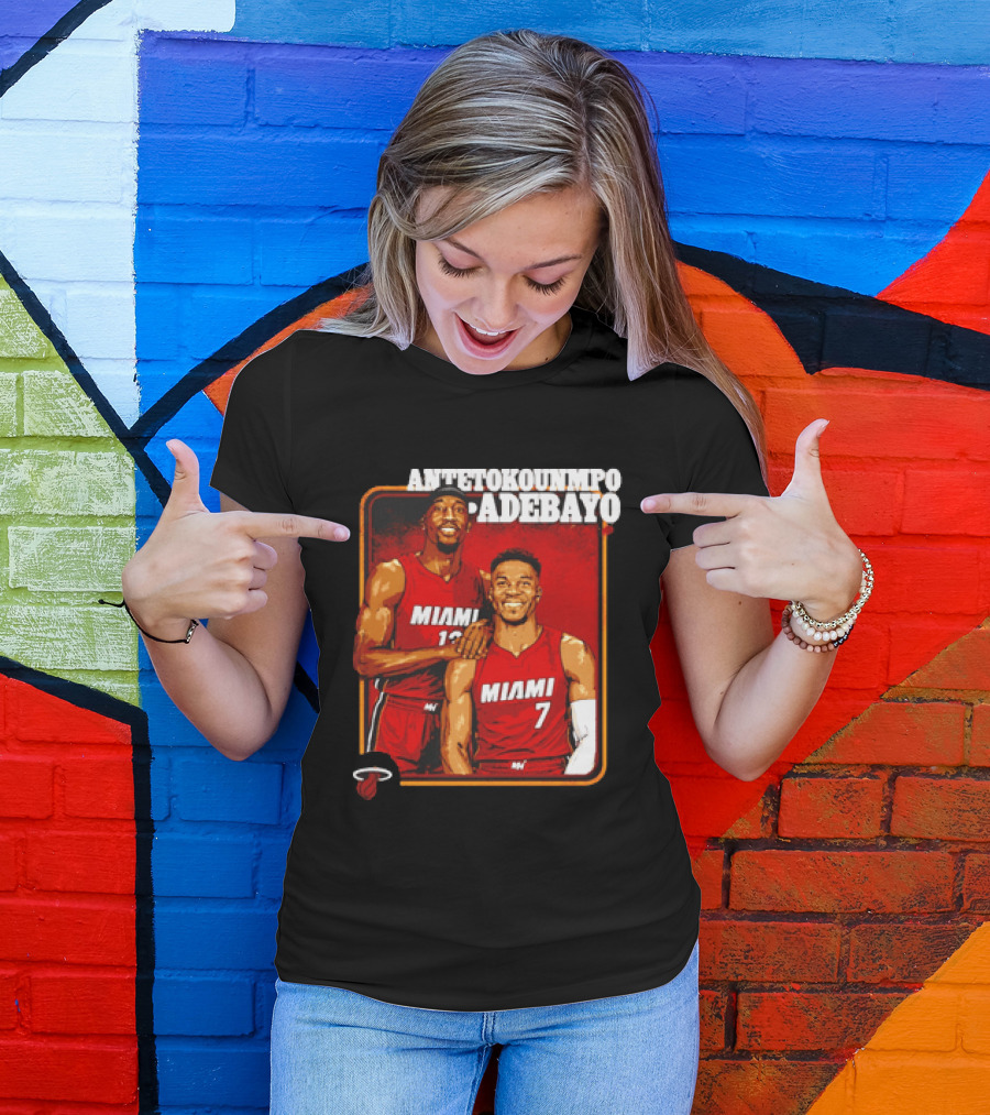 Antetokounmpo Adebayo Miami Heat Basketball T-Shirt