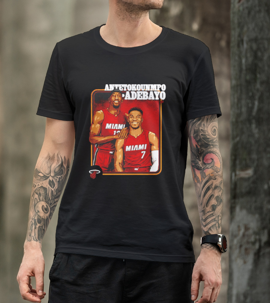 Antetokounmpo Adebayo Miami Heat Basketball T-Shirt