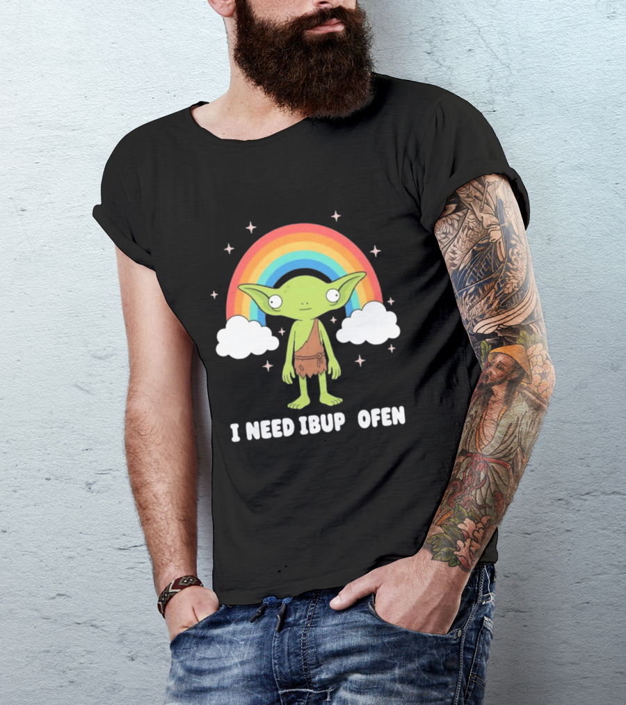Goblin Rainbow I Need Ibuprofen Cute Fantasy T-Shirt