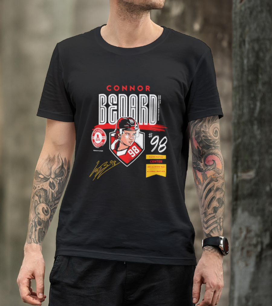 Connor Bedard Chicago Blackhawks #98 Rookie Spotlight Player Position Draft Pick T-Shirt