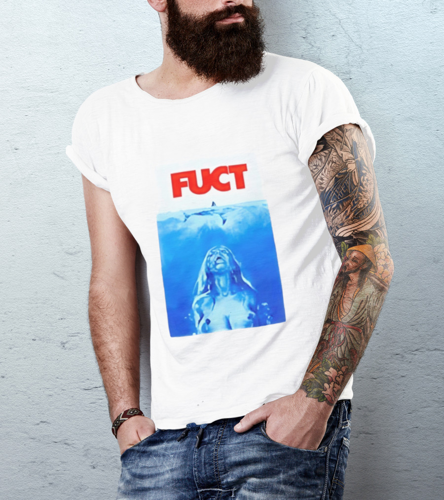 FUCT Jaws Ocean Shark Woman Swimming T-Shirt