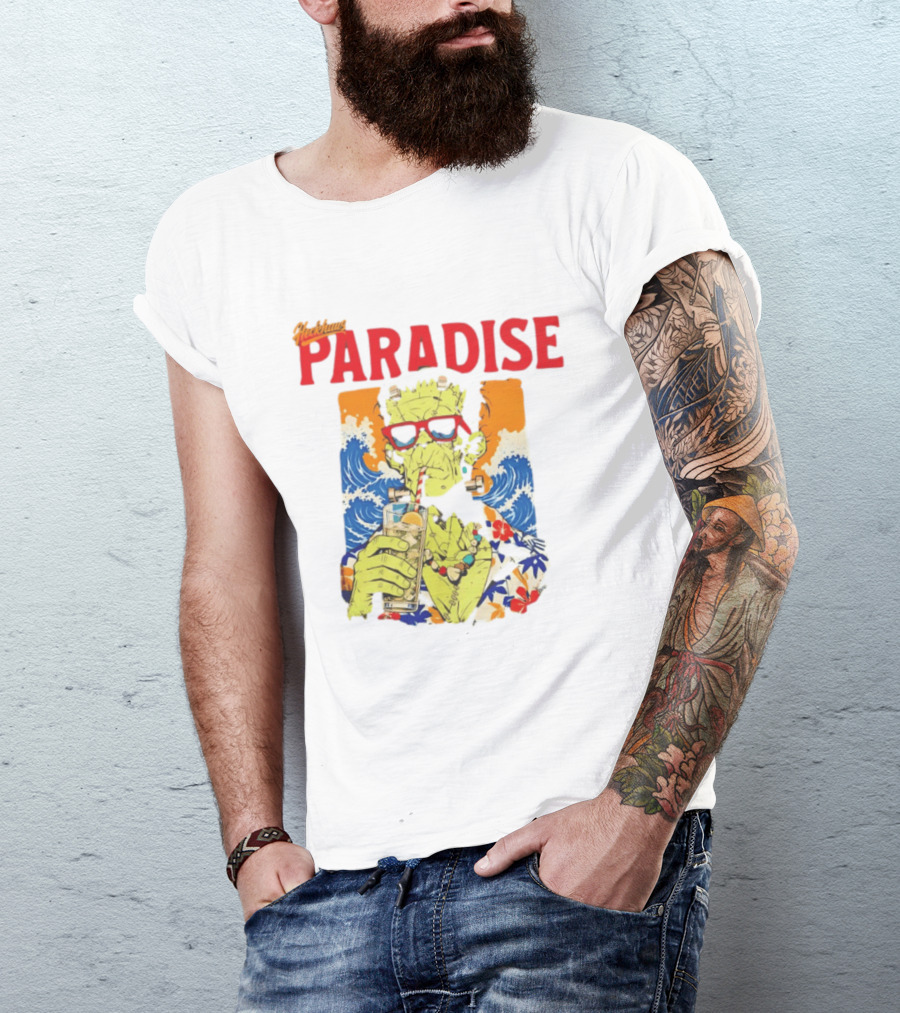 Heckhaus Paradise Frankenstein Hawaiian Waves Drinking Lemon Juice T-Shirt