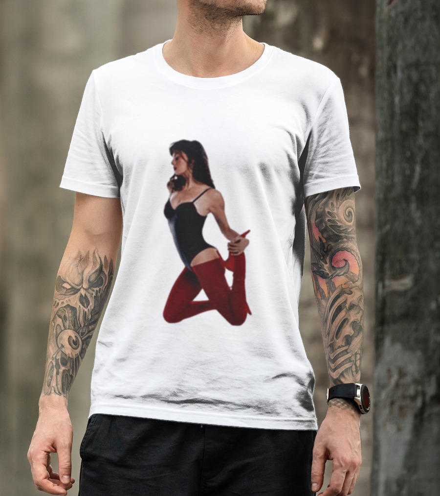 Rebecca Black Age Of The Exhibitionist Red Bodysuit And Stockings T-Shirt