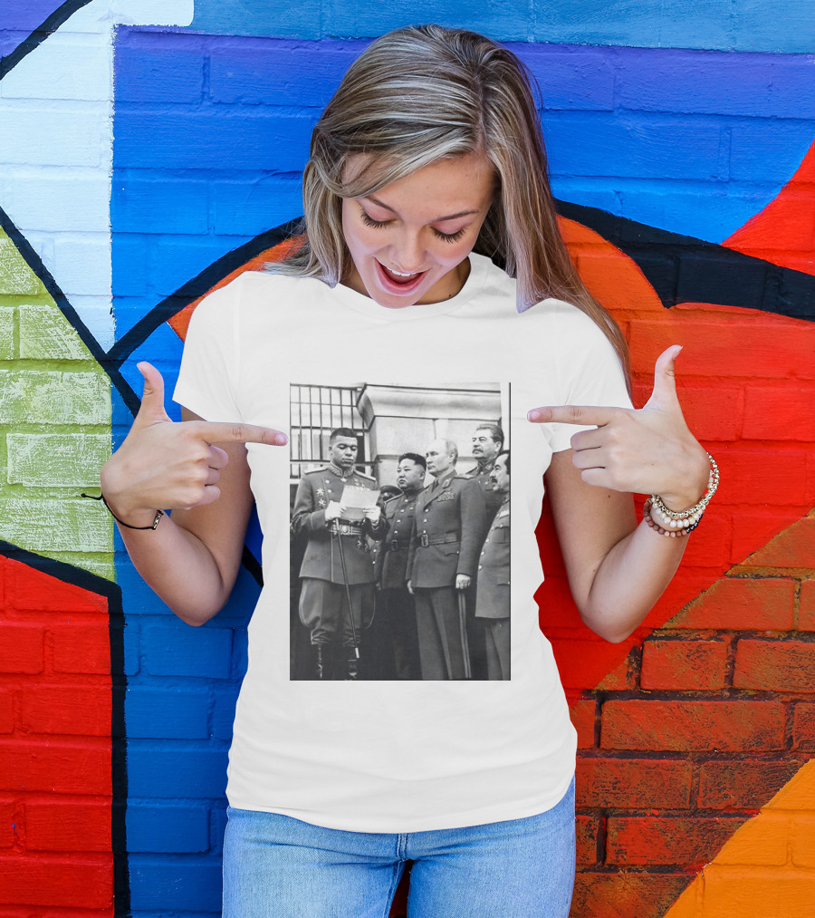 Kylian Mbappé In Historical Dictator Military Uniform Speech Photo T-Shirt