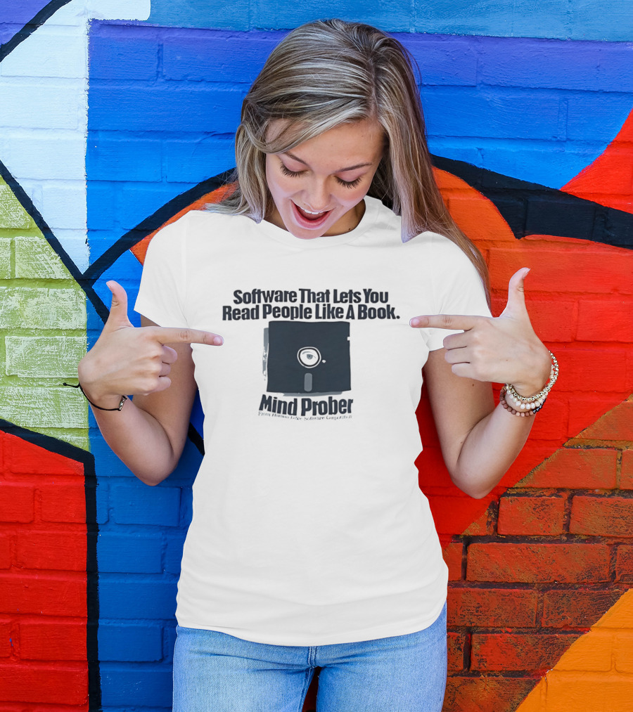 Software That Lets You Read People Like A Book Mind Prober Floppy Disk Retro Sentiment Capture T-Shirt