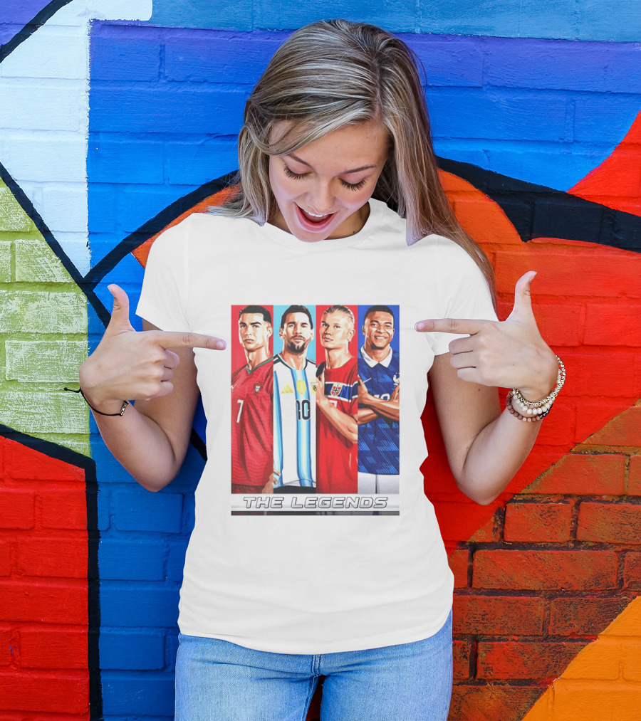 The Legends Ronaldo Messi Haaland Mbappe Football Stars T-Shirt