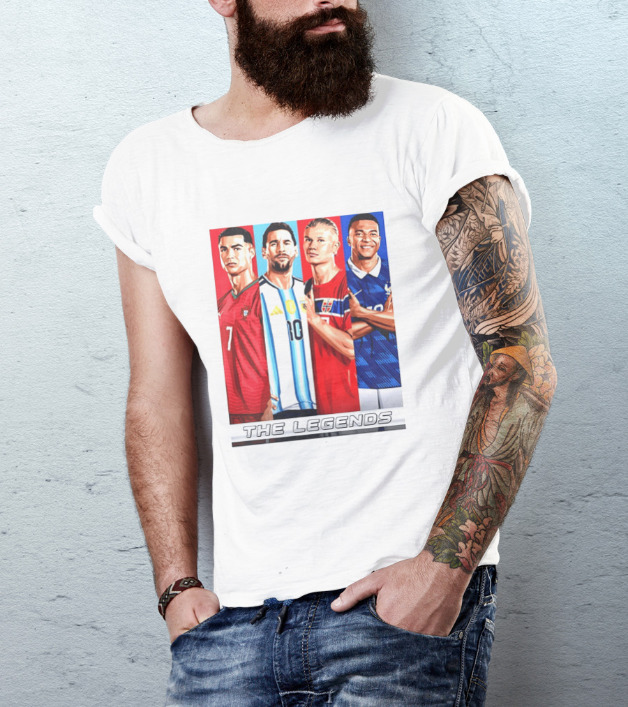 The Legends Ronaldo Messi Haaland Mbappe Football Stars T-Shirt