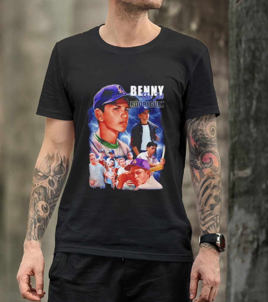 Benny The Jet Rodriguez Sandlot Baseball Movie Iconic Character Collage T-Shirt