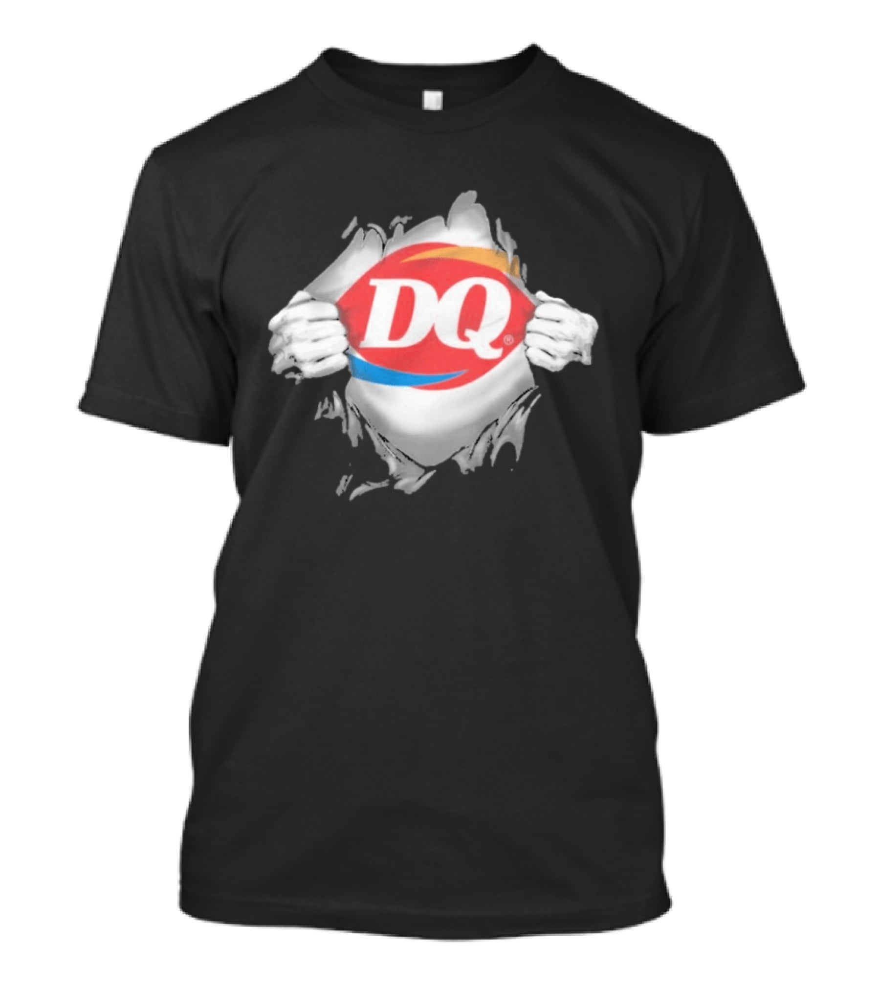 Dairy Queen DQ Superhero Ripped Chest Torn Employee T-Shirt