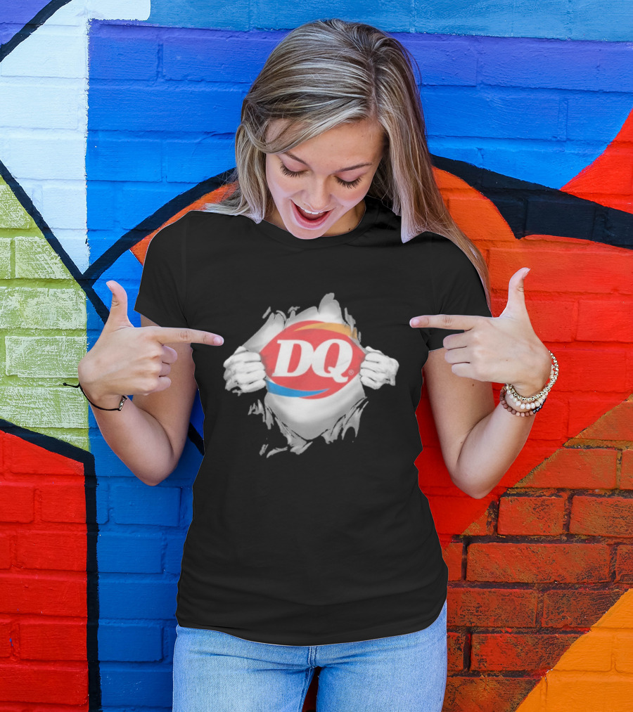 Dairy Queen DQ Superhero Ripped Chest Torn Employee T-Shirt