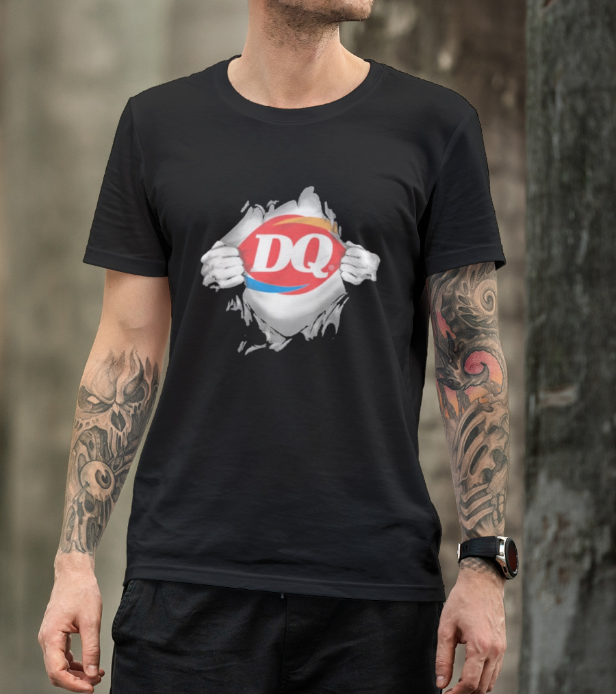 Dairy Queen DQ Superhero Ripped Chest Torn Employee T-Shirt