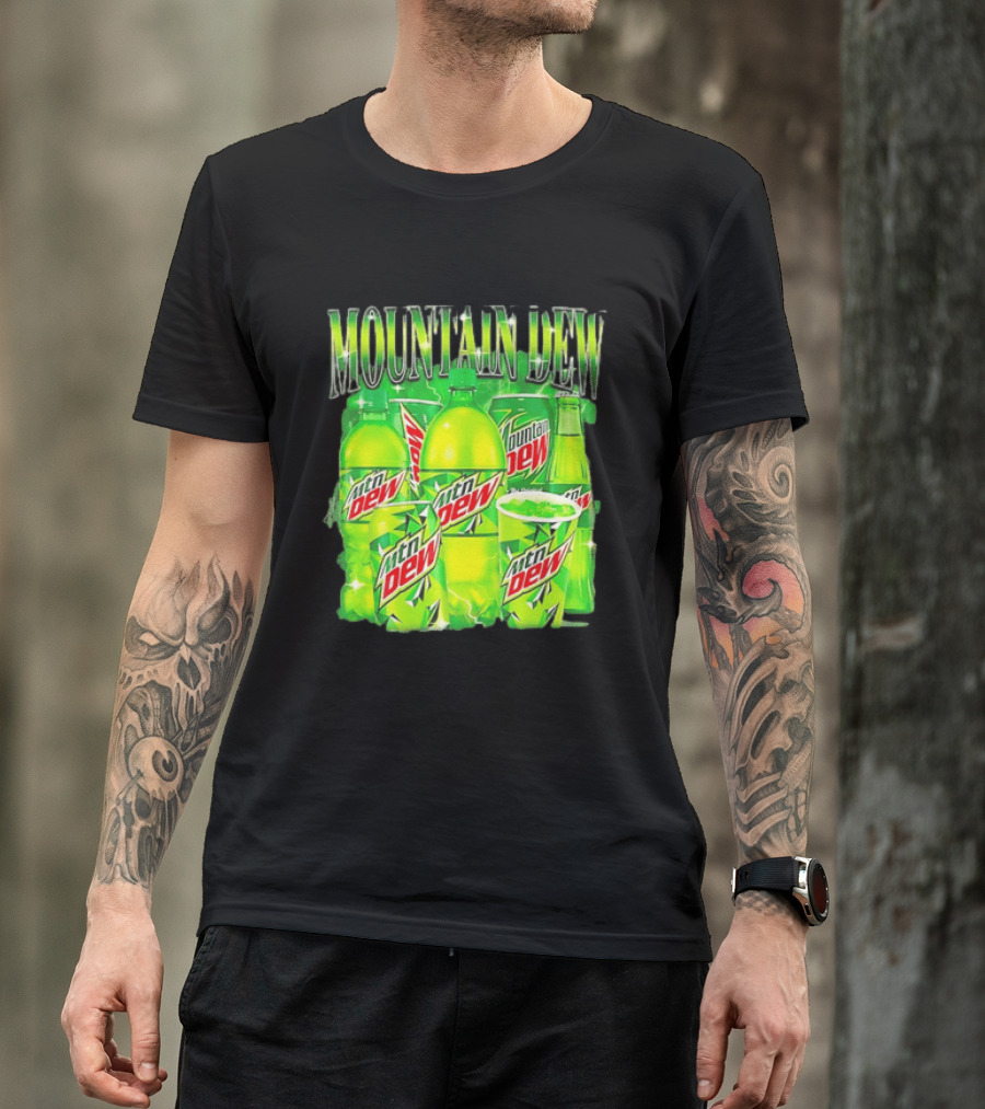 Mountain Dew Green Beverage Collection Bottles And Cans T-Shirt