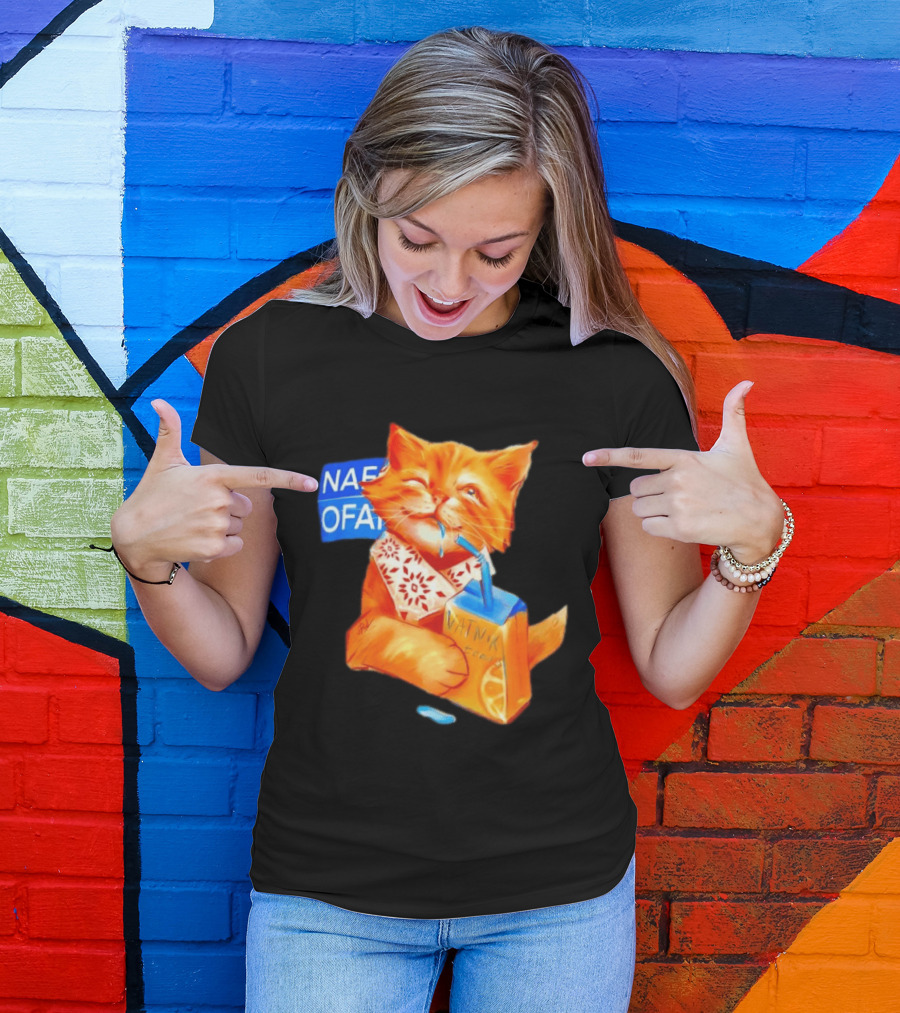 NAFO Fella Orange Cat Drinking VATNIK Tears T-Shirt