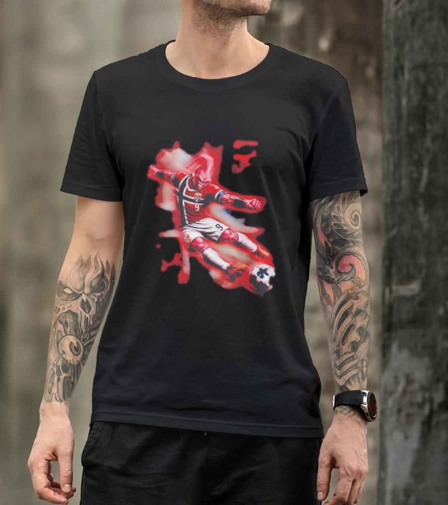 Erling Haaland Majin Buu Norway Football 9 Soccer Fusion T-Shirt