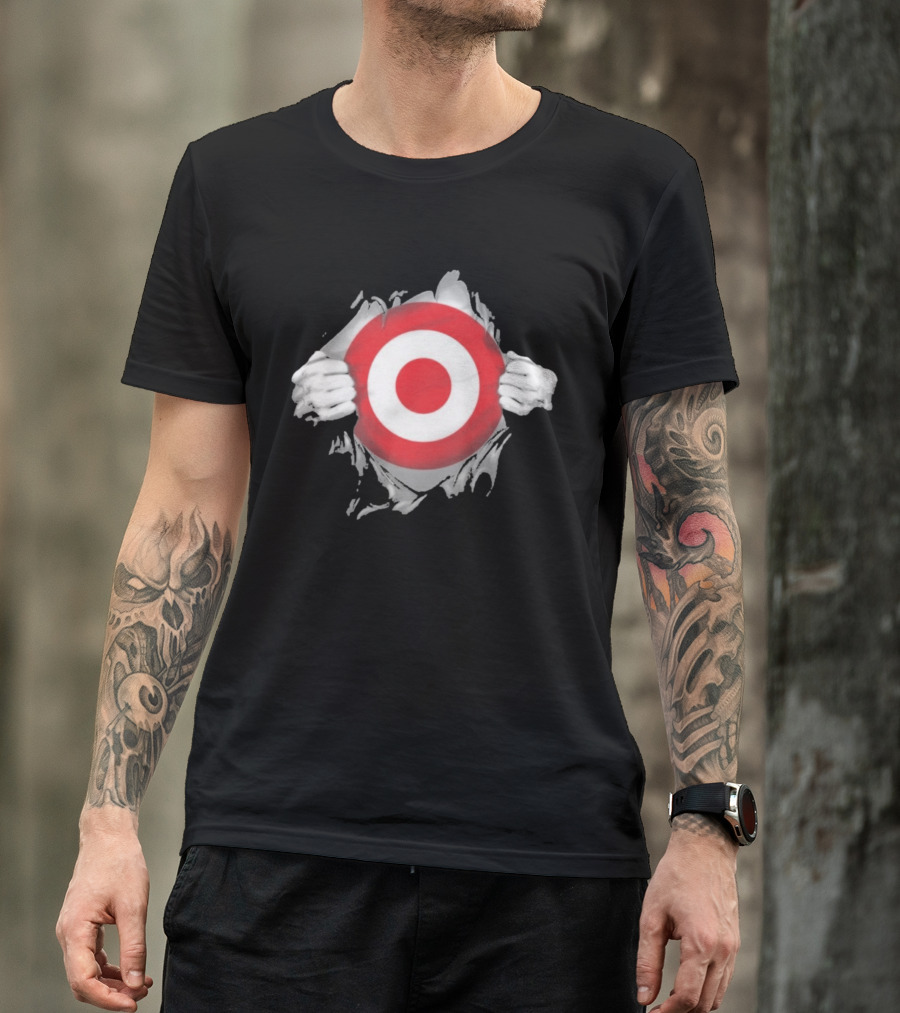 Target Ripped Chest Superhero Torn Look Employee Impact T-Shirt