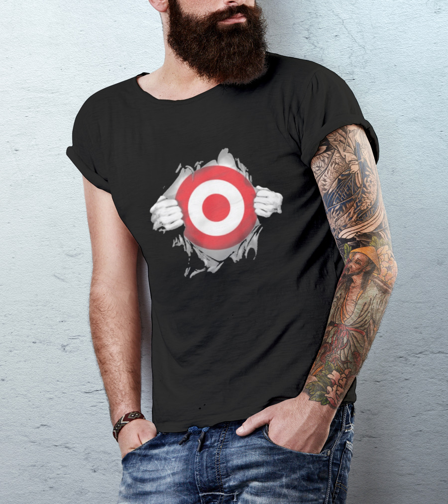 Target Ripped Chest Superhero Torn Look Employee Impact T-Shirt