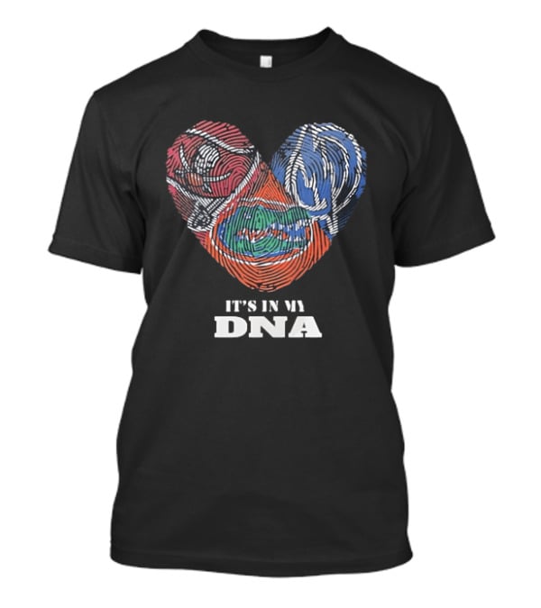 Florida Gators Fingerprint Heart It's In My DNA T-Shirt