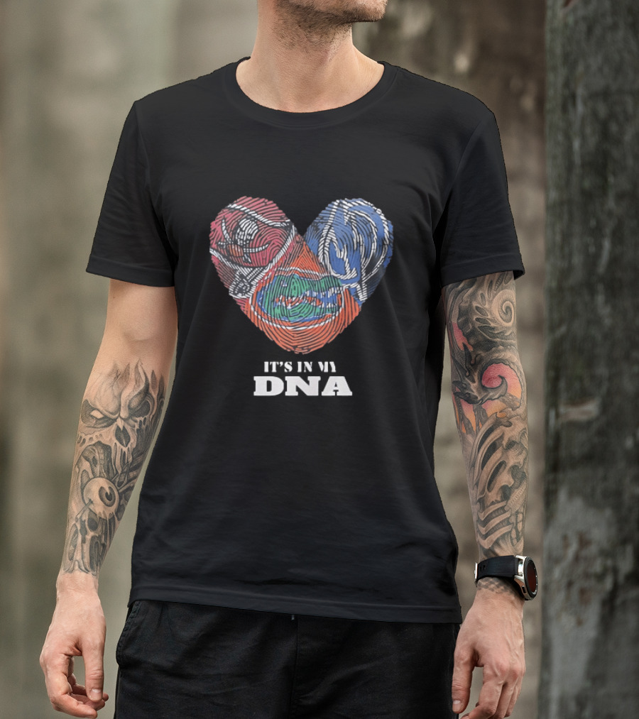 Florida Gators Fingerprint Heart It's In My DNA T-Shirt