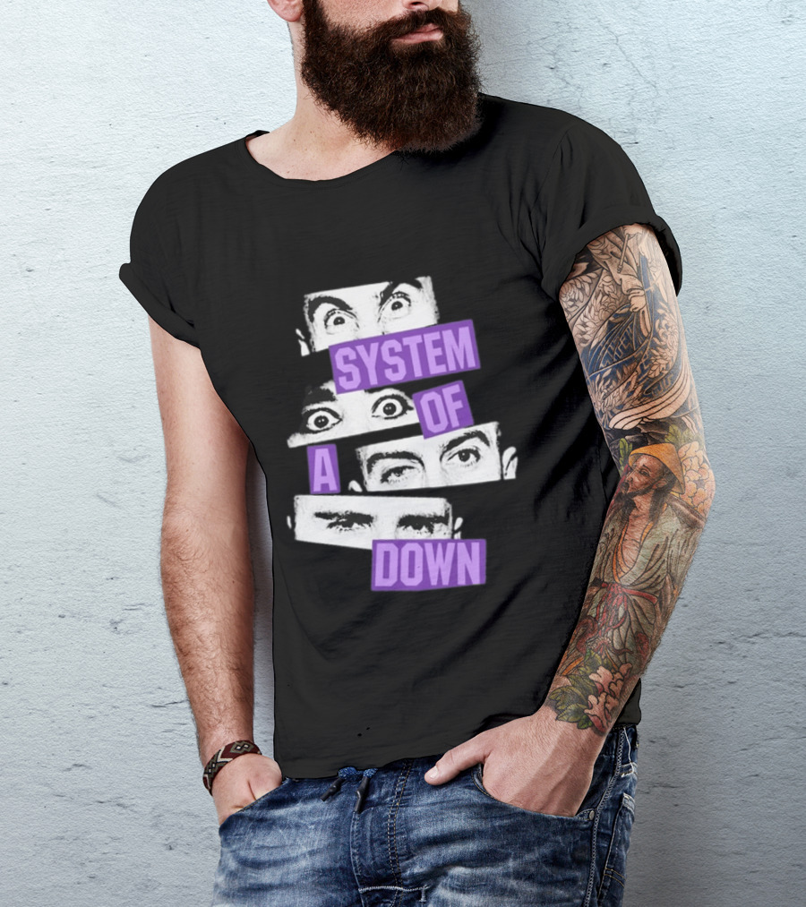 Original System Of A Down Soad Eu Uk Tour 2026 Toxic City System Down Eyes T-Shirt