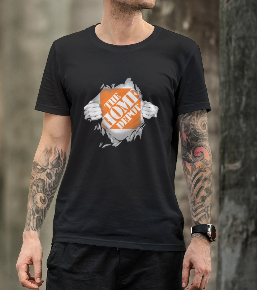The Home Depot Ripped Chest Superhero Torn Employee T-Shirt