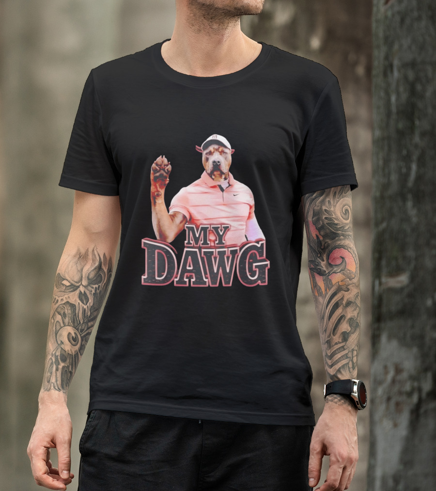 Tiger Woods Golfing Pitbull My Dawg T-Shirt