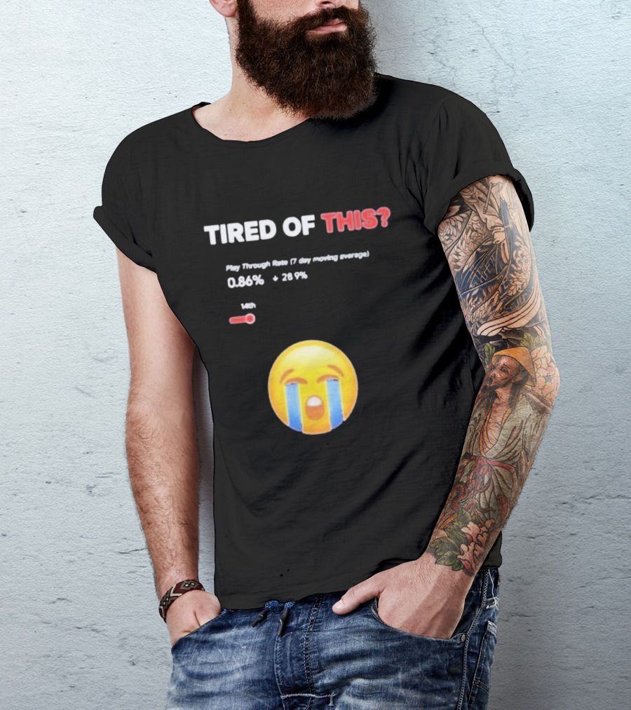 Tired Of This Play Through Rate 0.86% Crying Emoji Trend T-Shirt