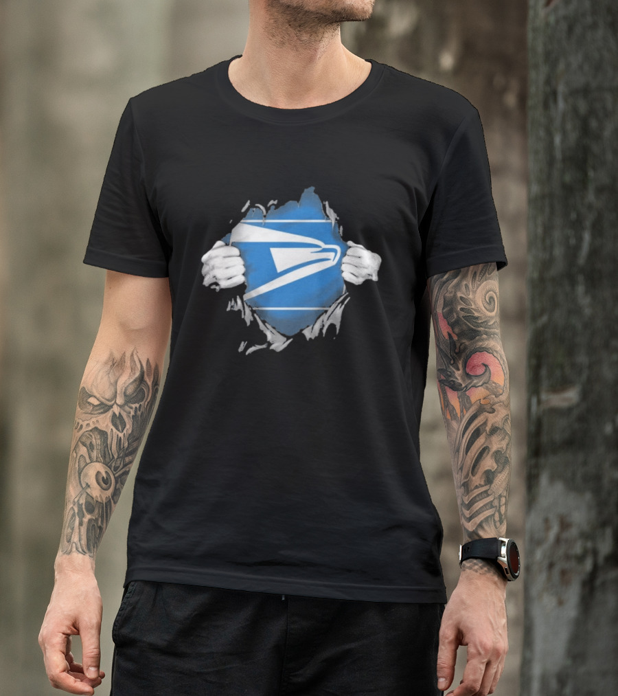USPS Ripped Chest Superhero Torn Employee T-Shirt