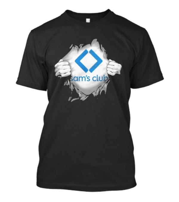 Sam's Club Ripped Chest Superhero Torn Employee Sam's Club T-Shirt