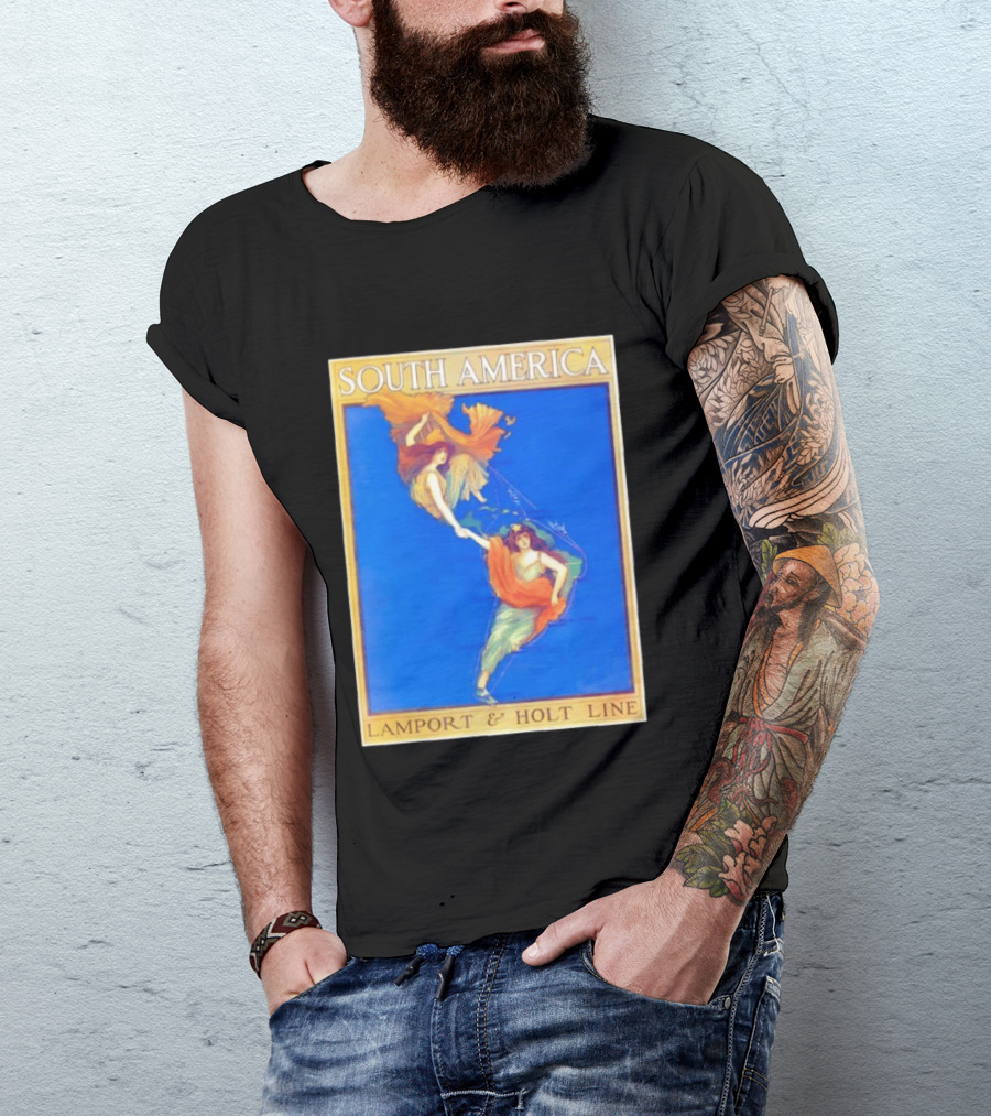South America Lamport And Holt Line Travel With Women Map T-Shirt
