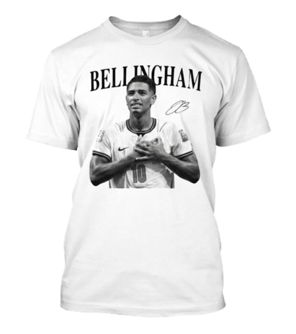 Bellingham England Number 10 Footballer Iconic Three Lions T-Shirt