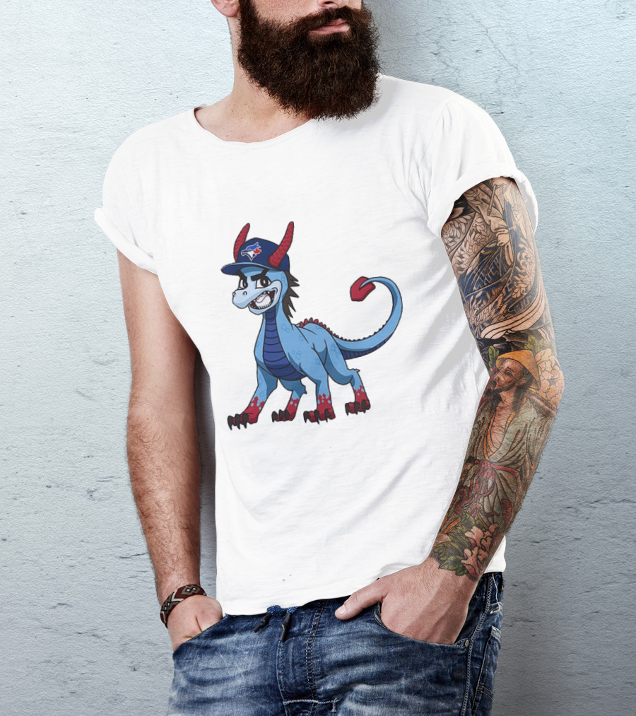 Toronto Blue Jays MLB Baseball Blue Dragon Hat T-Shirt