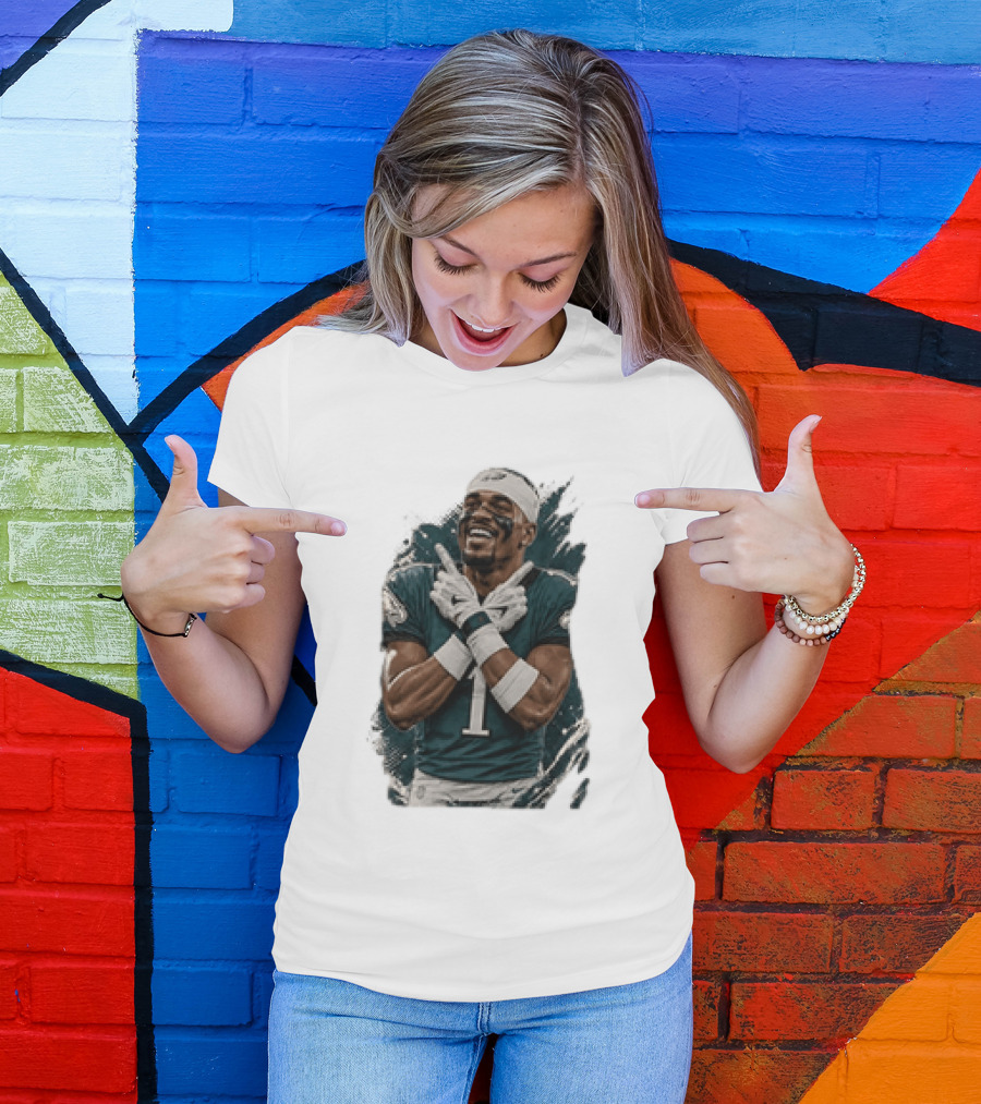 Philadelphia Eagles Jalen Hurts Celebratory Pose Football Team Gear T-Shirt