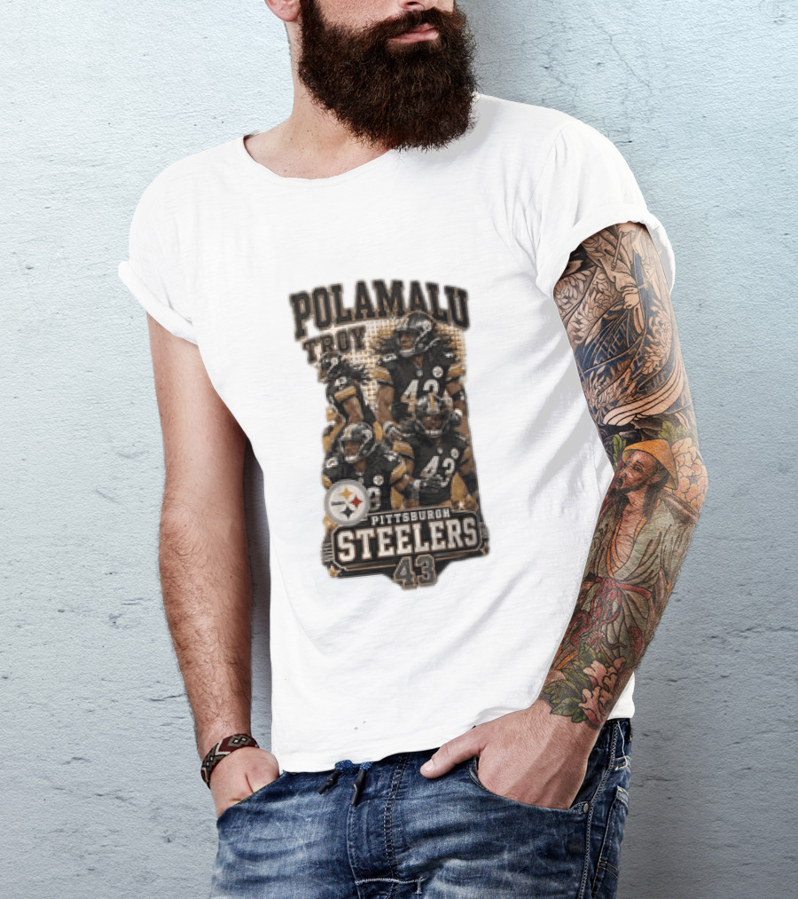 Pittsburgh Steelers Polamalu Troy 43 Football Player Steelers T-Shirt