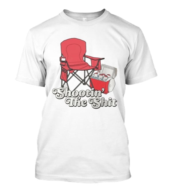 Shootin' The Shit Red Chair And Cooler BBQ Vibes T-Shirt