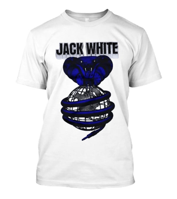 Jack White Cobra Wrapped Around Globe Music Band T-Shirt
