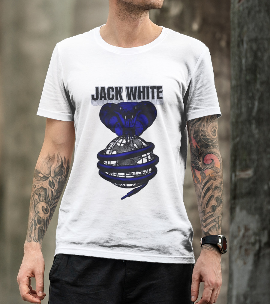 Jack White Cobra Wrapped Around Globe Music Band T-Shirt