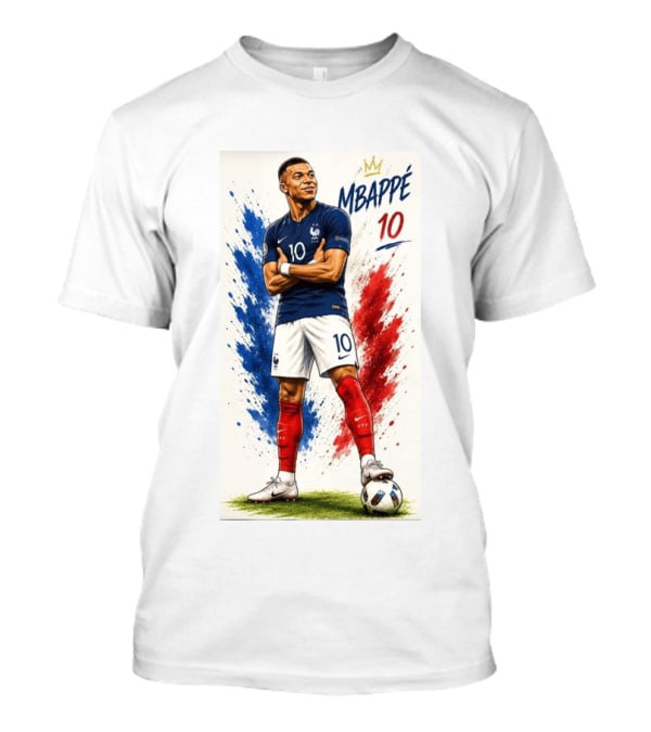 Kylian Mbappé France Soccer KM10 Caricature Star T-Shirt
