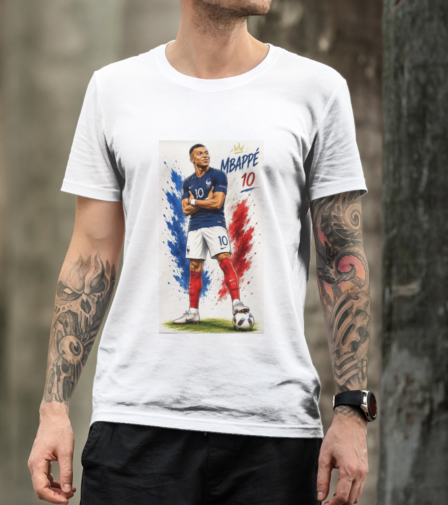 Kylian Mbappé France Soccer KM10 Caricature Star T-Shirt