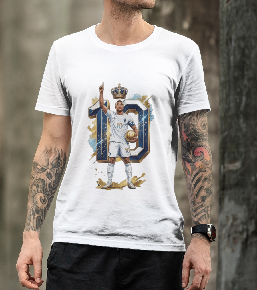 Kylian Mbappe France Number 10 Crowned Footballer T-Shirt