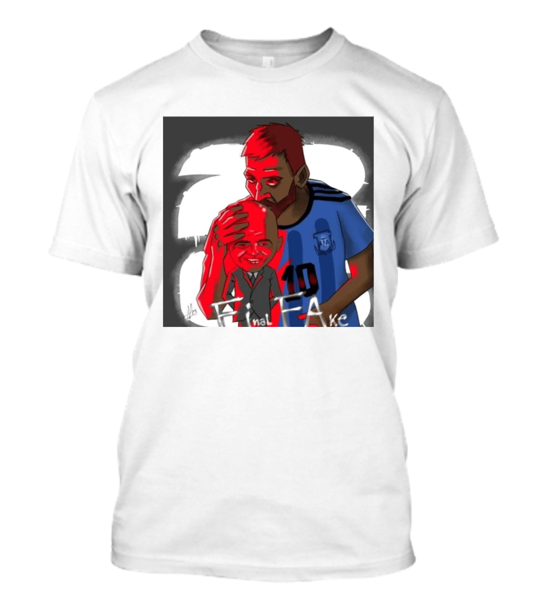 Lionel Messi Argentina Final FAKE AFA 10 T-Shirt