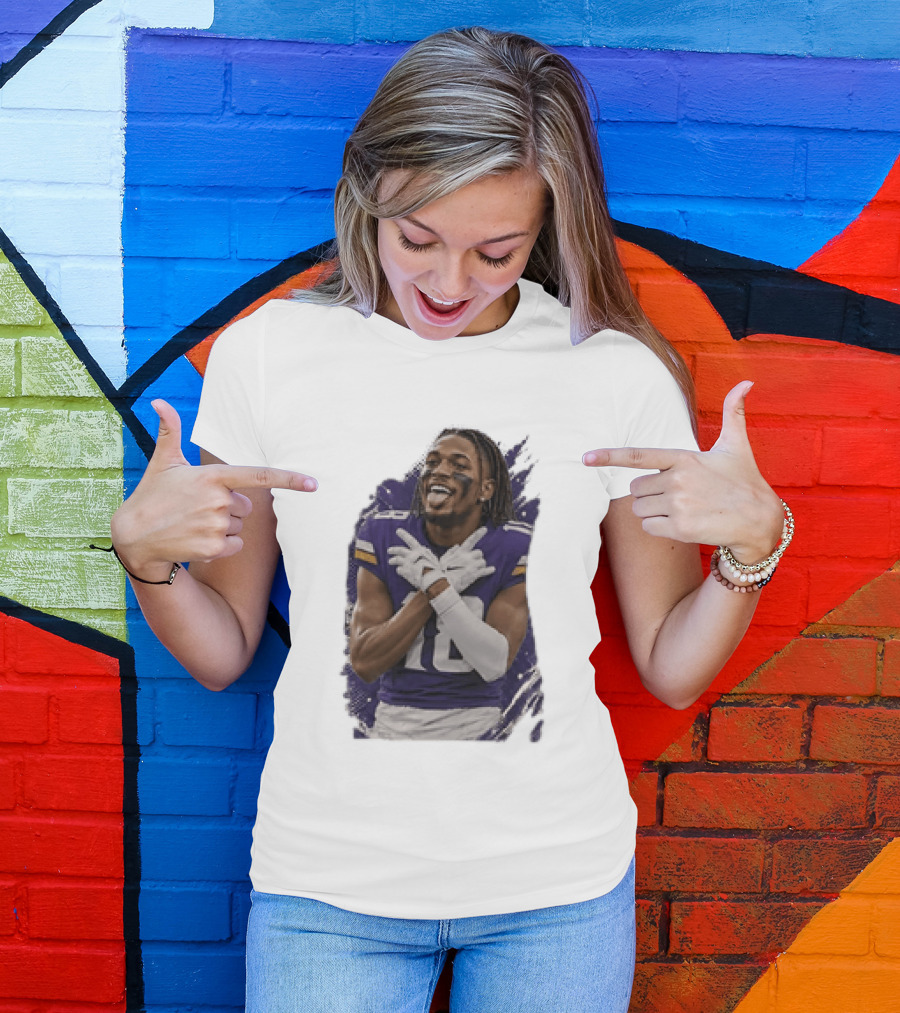 Minnesota Vikings Justin Jefferson Number 18 Football Player T-Shirt