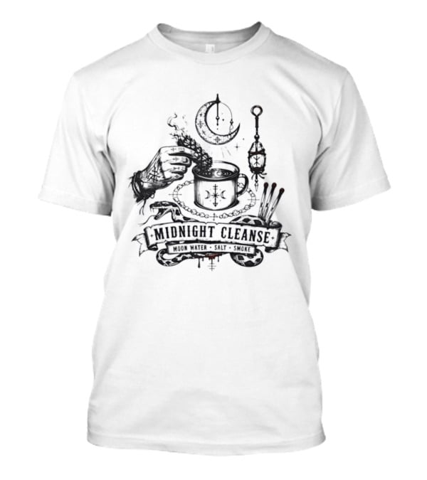 Moon Water Salt Smoke Midnight Cleanse Ritual Snake Hand Smudging T-Shirt