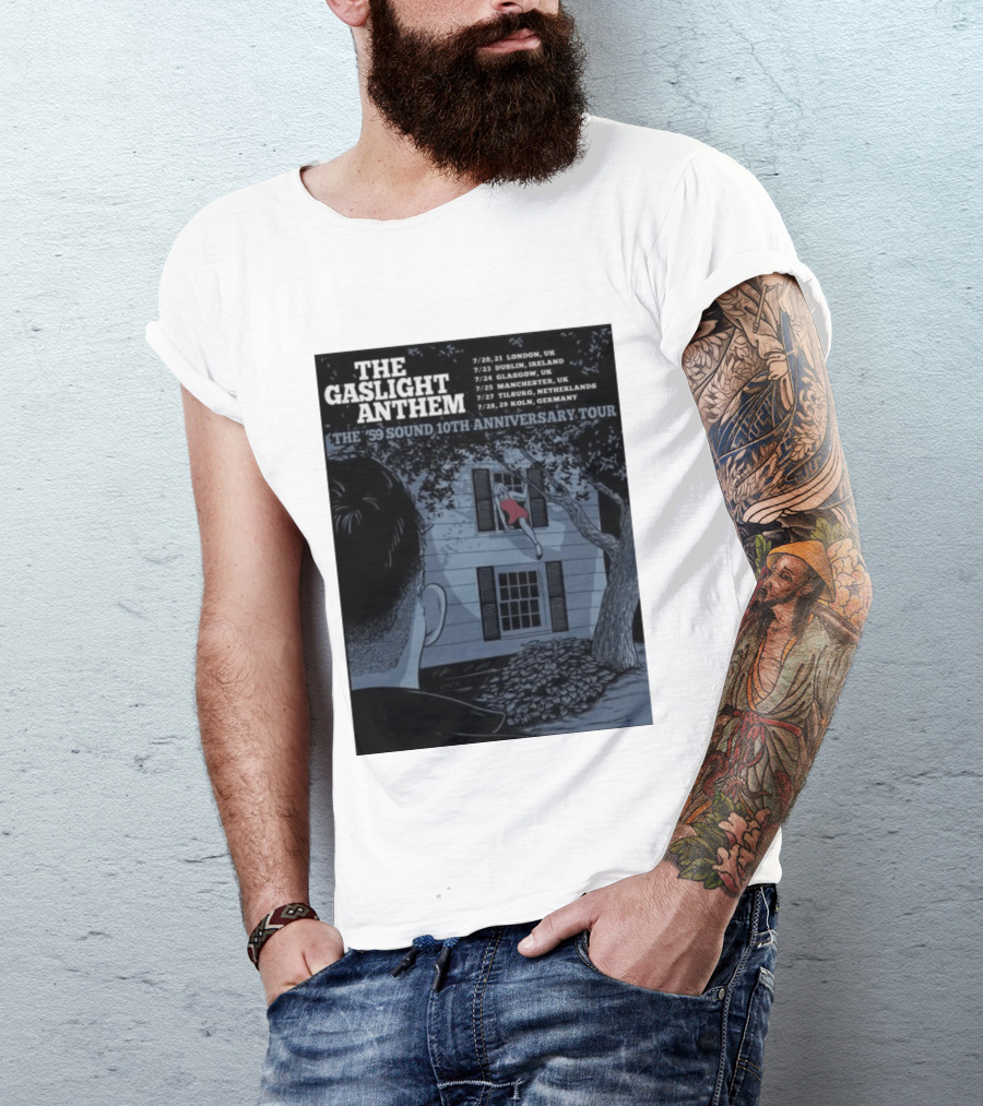 The Gaslight Anthem The '59 Sound 10th Anniversary Tour London Dublin Glasgow Manchester Tilburg Koln T-Shirt