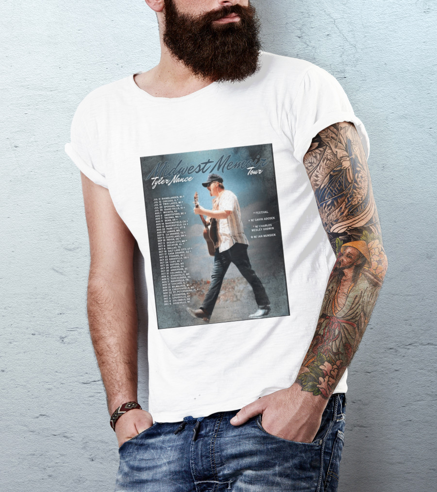 Midwest Memoir Tyler Nance Tour 2026 With Gavin Adcock Charles Wesley Godwin Ian Munsick T-Shirt