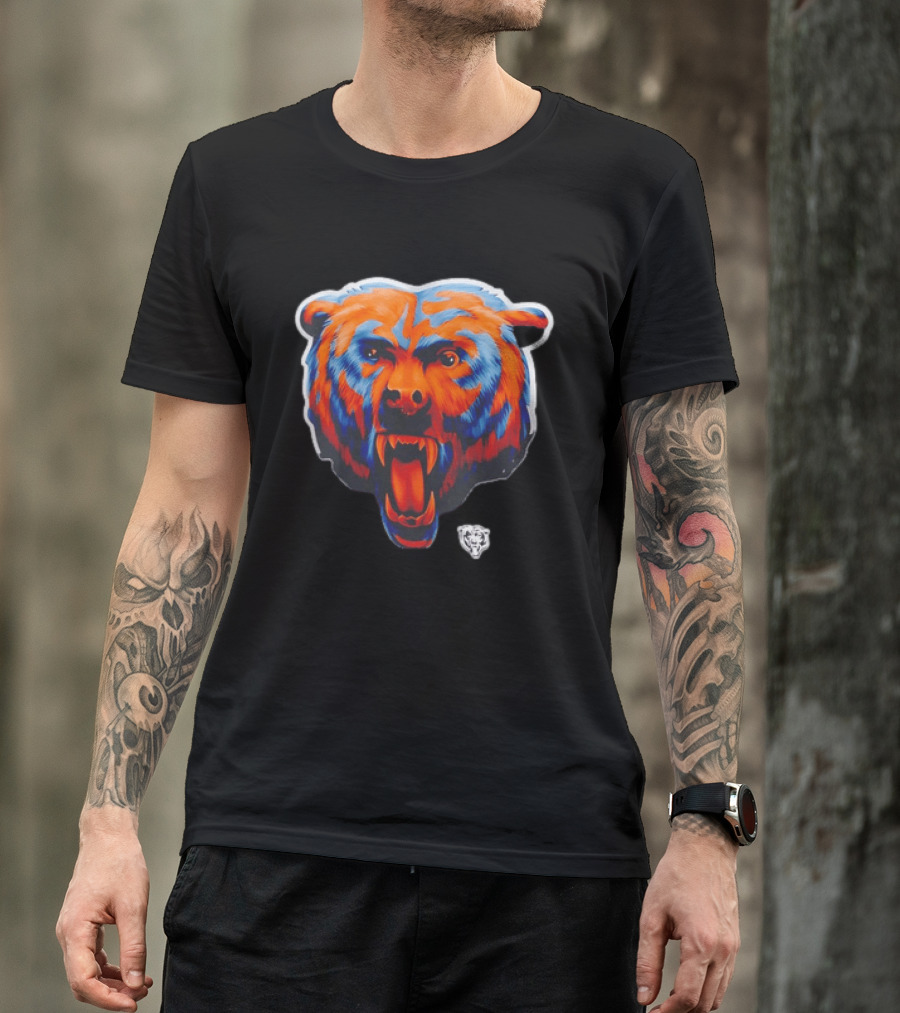 Chicago Bears Fierce Roaring Bear Face T-Shirt