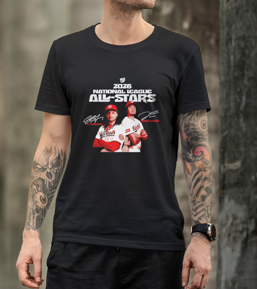 2026 Washington Nationals CJ Abrams James Wood National League All Stars T-Shirt